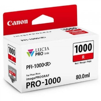Cartucho de Tinta Canon PFI 1000 R Vermelho 80ml para Pro-1000