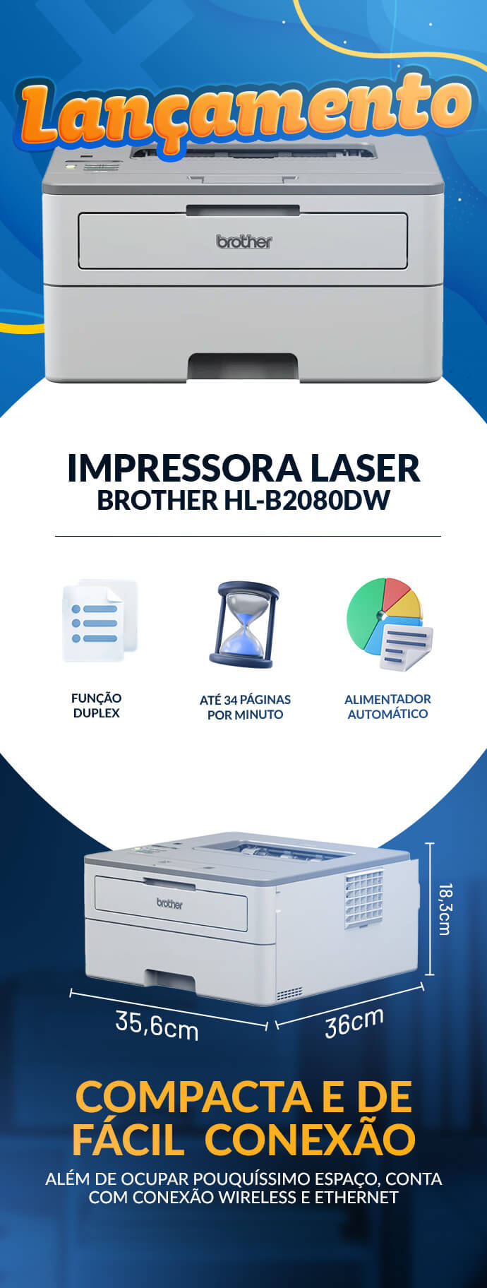 Impressora Brother HL-B2080DW